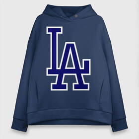 Женское худи Oversize хлопок с принтом Los Angeles Dodgers logo в Белгороде, френч-терри — 70% хлопок, 30% полиэстер. Мягкий теплый начес внутри —100% хлопок | боковые карманы, эластичные манжеты и нижняя кромка, капюшон на магнитной кнопке | baseball | la | los angeles dodgers | бейсбол | лос анджелес доджерс | спорт