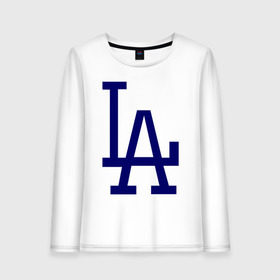 Женский лонгслив хлопок с принтом Los Angeles Dodgers logo в Белгороде, 100% хлопок |  | baseball | la | los angeles dodgers | бейсбол | лос анджелес доджерс | спорт