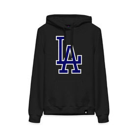 Женская толстовка хлопок с принтом Los Angeles Dodgers logo в Белгороде, френч-терри, мягкий теплый начес внутри (100% хлопок) | карман-кенгуру, эластичные манжеты и нижняя кромка, капюшон с подкладом и шнурком | baseball | la | los angeles dodgers | бейсбол | лос анджелес доджерс | спорт