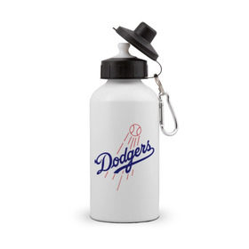 Бутылка спортивная с принтом Los Angeles Dodgers logotype в Белгороде, металл | емкость — 500 мл, в комплекте две пластиковые крышки и карабин для крепления | Тематика изображения на принте: baseball | los angeles dodgers | бейсбол | лос анджелес доджерс | спорт
