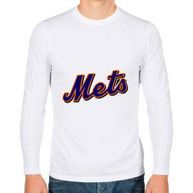 Мужской лонгслив хлопок с принтом Mets в Белгороде, 100% хлопок |  | baseball | mets | new york mets | бейсбол | нью йорк метс | спорт