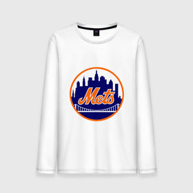 Мужской лонгслив хлопок с принтом New York Mets в Белгороде, 100% хлопок |  | baseball | mets | new york mets | бейсбол | нью йорк метс | спорт