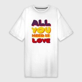 Платье-футболка хлопок с принтом All u need is love в Белгороде,  |  | all u need is love | beatles | бителс