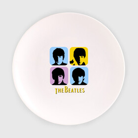 Тарелка 3D с принтом The Beatles pop art в Белгороде, фарфор | диаметр - 210 мм
диаметр для нанесения принта - 120 мм | beatles | the beatles | the beatles pop art | бителс