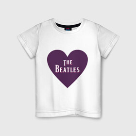 Детская футболка хлопок с принтом The Beatles is love в Белгороде, 100% хлопок | круглый вырез горловины, полуприлегающий силуэт, длина до линии бедер | 
