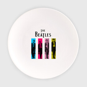 Тарелка с принтом Walking Beatles в Белгороде, фарфор | диаметр - 210 мм
диаметр для нанесения принта - 120 мм | beatles | the beatles | walking beatles | бителс