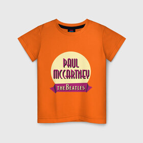 Детская футболка хлопок с принтом Paul McCartney The Beatles в Белгороде, 100% хлопок | круглый вырез горловины, полуприлегающий силуэт, длина до линии бедер | beatles | paul mccartney the beatles | the beatles | бителс