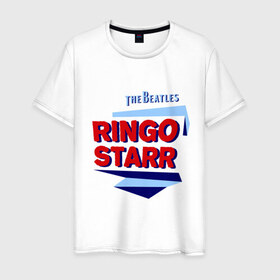 Мужская футболка хлопок с принтом Ringo Starr в Белгороде, 100% хлопок | прямой крой, круглый вырез горловины, длина до линии бедер, слегка спущенное плечо. | 
