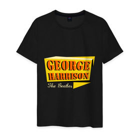 Мужская футболка хлопок с принтом George Harrison в Белгороде, 100% хлопок | прямой крой, круглый вырез горловины, длина до линии бедер, слегка спущенное плечо. | Тематика изображения на принте: beatles | george harrison | the beatles | бителс | джерш харисон