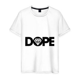 Мужская футболка хлопок с принтом Dope Diamond в Белгороде, 100% хлопок | прямой крой, круглый вырез горловины, длина до линии бедер, слегка спущенное плечо. | diamond | dope | swag | сваг | свог | свэг
