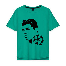 Мужская футболка хлопок Oversize с принтом C.Ronaldo в Белгороде, 100% хлопок | свободный крой, круглый ворот, “спинка” длиннее передней части | football | footballplayer | real madrid | криштиану роналдо | реал мадрилд | футбол | футболерывкашники