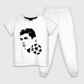Детская пижама хлопок с принтом C.Ronaldo в Белгороде, 100% хлопок |  брюки и футболка прямого кроя, без карманов, на брюках мягкая резинка на поясе и по низу штанин
 | football | footballplayer | real madrid | криштиану роналдо | реал мадрилд | футбол | футболерывкашники