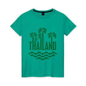 Женская футболка хлопок с принтом Тайланд в Белгороде, 100% хлопок | прямой крой, круглый вырез горловины, длина до линии бедер, слегка спущенное плечо | tailand | тайланд