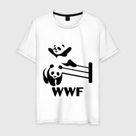 Мужская футболка хлопок с принтом wwf Wrestling Challenge в Белгороде, 100% хлопок | прямой крой, круглый вырез горловины, длина до линии бедер, слегка спущенное плечо. | wrestling challenge | wwf | wwf wrestling challenge