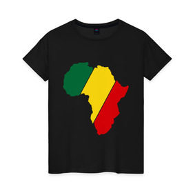 Женская футболка хлопок с принтом Мама Африка в Белгороде, 100% хлопок | прямой крой, круглый вырез горловины, длина до линии бедер, слегка спущенное плечо | Тематика изображения на принте: bob marley | reggae | раста | растаманские | растафари
