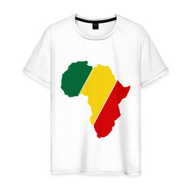 Мужская футболка хлопок с принтом Мама Африка в Белгороде, 100% хлопок | прямой крой, круглый вырез горловины, длина до линии бедер, слегка спущенное плечо. | bob marley | reggae | раста | растаманские | растафари