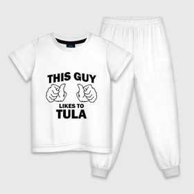 Детская пижама хлопок с принтом Этот парень любит Тулу в Белгороде, 100% хлопок |  брюки и футболка прямого кроя, без карманов, на брюках мягкая резинка на поясе и по низу штанин
 | Тематика изображения на принте: 