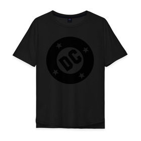 Мужская футболка хлопок Oversize с принтом DC в Белгороде, 100% хлопок | свободный крой, круглый ворот, “спинка” длиннее передней части | ac dc | acdc | группы | музыка | рок группы