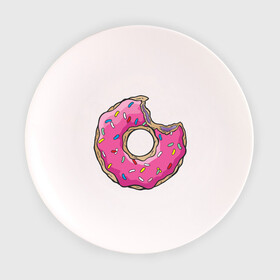 Тарелка с принтом Пончик Гомера в Белгороде, фарфор | диаметр - 210 мм
диаметр для нанесения принта - 120 мм | для влюбленных | для двоих | для пар | парные | пончики