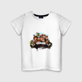 Детская футболка хлопок с принтом The Croods в Белгороде, 100% хлопок | круглый вырез горловины, полуприлегающий силуэт, длина до линии бедер | croods | the croods | крудс | семейка крудс