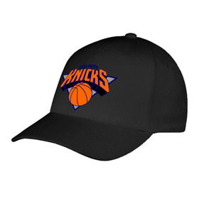 Бейсболка с принтом NY Knicks в Белгороде, 100% хлопок | классический козырек, металлическая застежка-регулятор размера | basketball | nba | баскетболл | лого баскетбольных клубов | нба | нью йорк