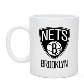 Кружка с принтом Nets Brooklyn в Белгороде, керамика | объем — 330 мл, диаметр — 80 мм. Принт наносится на бока кружки, можно сделать два разных изображения | бруклин