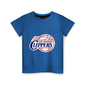Детская футболка хлопок с принтом LA Clippers в Белгороде, 100% хлопок | круглый вырез горловины, полуприлегающий силуэт, длина до линии бедер | basketball | nba | баскетболл | лого баскетбольных клубов | лос анджелес | нба