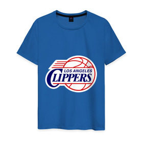 Мужская футболка хлопок с принтом LA Clippers в Белгороде, 100% хлопок | прямой крой, круглый вырез горловины, длина до линии бедер, слегка спущенное плечо. | basketball | nba | баскетболл | лого баскетбольных клубов | лос анджелес | нба