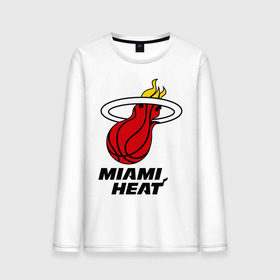 Мужской лонгслив хлопок с принтом Miami Heat-logo в Белгороде, 100% хлопок |  | basketball | nba | баскетболл | лого баскетбольных клубов | майами | нба