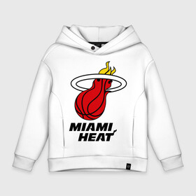Детское худи Oversize хлопок с принтом Miami Heat-logo в Белгороде, френч-терри — 70% хлопок, 30% полиэстер. Мягкий теплый начес внутри —100% хлопок | боковые карманы, эластичные манжеты и нижняя кромка, капюшон на магнитной кнопке | basketball | nba | баскетболл | лого баскетбольных клубов | майами | нба