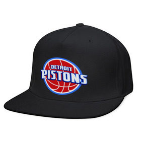 Кепка снепбек с прямым козырьком с принтом Detroit Pistons - logo в Белгороде, хлопок 100% |  | basketball | nba | баскетболл | детроит | лого баскетбольных клубов | нба