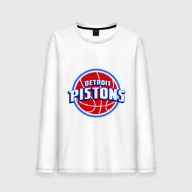 Мужской лонгслив хлопок с принтом Detroit Pistons - logo в Белгороде, 100% хлопок |  | basketball | nba | баскетболл | детроит | лого баскетбольных клубов | нба