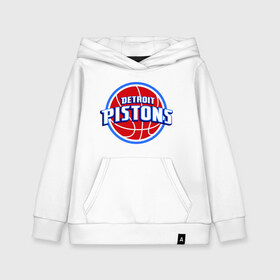 Детская толстовка хлопок с принтом Detroit Pistons - logo в Белгороде, 100% хлопок | Круглый горловой вырез, эластичные манжеты, пояс, капюшен | basketball | nba | баскетболл | детроит | лого баскетбольных клубов | нба
