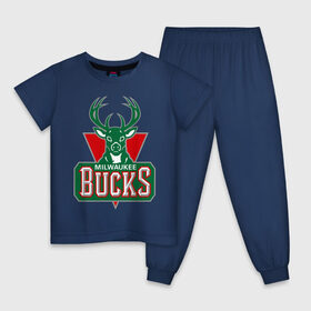 Детская пижама хлопок с принтом Milwaukee Bucks - logo в Белгороде, 100% хлопок |  брюки и футболка прямого кроя, без карманов, на брюках мягкая резинка на поясе и по низу штанин
 | basketball | nba | баскетболл | лого баскетбольных клубов | нба