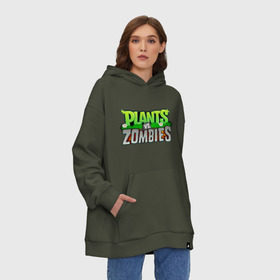 Худи SuperOversize хлопок с принтом Plants vs zombies в Белгороде, 70% хлопок, 30% полиэстер, мягкий начес внутри | карман-кенгуру, эластичная резинка на манжетах и по нижней кромке, двухслойный капюшон
 | plants | zombies | игры