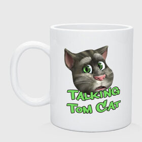 Кружка с принтом Talking Tom Cat в Белгороде, керамика | объем — 330 мл, диаметр — 80 мм. Принт наносится на бока кружки, можно сделать два разных изображения | говорящий кот том | игровые приложения | игры