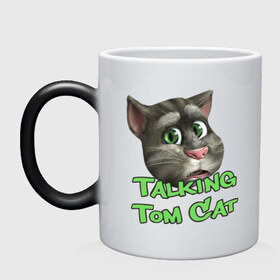 Кружка хамелеон с принтом Talking Tom Cat в Белгороде, керамика | меняет цвет при нагревании, емкость 330 мл | говорящий кот том | игровые приложения | игры