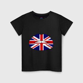 Детская футболка хлопок с принтом Britain lips в Белгороде, 100% хлопок | круглый вырез горловины, полуприлегающий силуэт, длина до линии бедер | england | great britain | lips | англия | британия | британский флаг | великобритания | губы | поцелуй