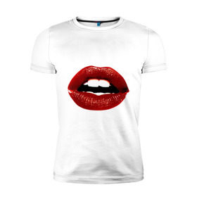 Мужская футболка премиум с принтом Pop art lips в Белгороде, 92% хлопок, 8% лайкра | приталенный силуэт, круглый вырез ворота, длина до линии бедра, короткий рукав | поп арт