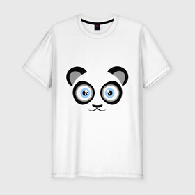 Мужская футболка премиум с принтом Мордочка панды в Белгороде, 92% хлопок, 8% лайкра | приталенный силуэт, круглый вырез ворота, длина до линии бедра, короткий рукав | панда