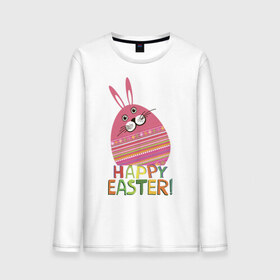 Мужской лонгслив хлопок с принтом Easter rabbit в Белгороде, 100% хлопок |  | happy easter | кролик | пасха | пасхальное яйцо | пасхальный кролик | счастливой пасхи