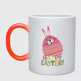 Кружка хамелеон с принтом Easter rabbit в Белгороде, керамика | меняет цвет при нагревании, емкость 330 мл | happy easter | кролик | пасха | пасхальное яйцо | пасхальный кролик | счастливой пасхи