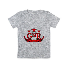 Детская футболка хлопок с принтом GNR red в Белгороде, 100% хлопок | круглый вырез горловины, полуприлегающий силуэт, длина до линии бедер | guns and roses | guns n roses | rock | ганс н роуз | музыка | рок
