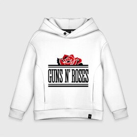 Детское худи Oversize хлопок с принтом Guns n roses red в Белгороде, френч-терри — 70% хлопок, 30% полиэстер. Мягкий теплый начес внутри —100% хлопок | боковые карманы, эластичные манжеты и нижняя кромка, капюшон на магнитной кнопке | guns and roses | rock | ганс н роуз | музыка | рок