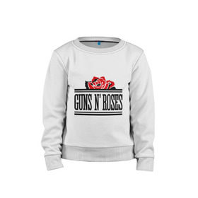 Детский свитшот хлопок с принтом Guns n roses red в Белгороде, 100% хлопок | круглый вырез горловины, эластичные манжеты, пояс и воротник | guns and roses | rock | ганс н роуз | музыка | рок