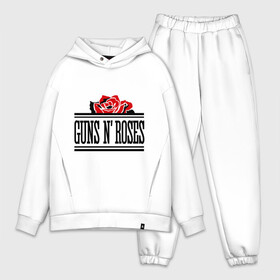 Мужской костюм хлопок OVERSIZE с принтом Guns n roses red в Белгороде,  |  | guns and roses | rock | ганс н роуз | музыка | рок