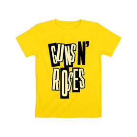 Детская футболка хлопок с принтом Guns n roses cream в Белгороде, 100% хлопок | круглый вырез горловины, полуприлегающий силуэт, длина до линии бедер | guns and roses | rock | ганс н роуз | музыка | рок