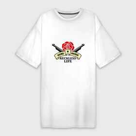 Платье-футболка хлопок с принтом GNR reckless life в Белгороде,  |  | guns and roses | guns n roses | rock | ганс н роуз | музыка | рок