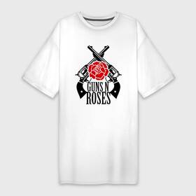 Платье-футболка хлопок с принтом Guns n roses rose в Белгороде,  |  | guns and roses | rock | ганс н роуз | музыка | рок