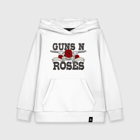 Детская толстовка хлопок с принтом Guns n roses black в Белгороде, 100% хлопок | Круглый горловой вырез, эластичные манжеты, пояс, капюшен | Тематика изображения на принте: guns and roses | rock | ганс н роуз | музыка | рок